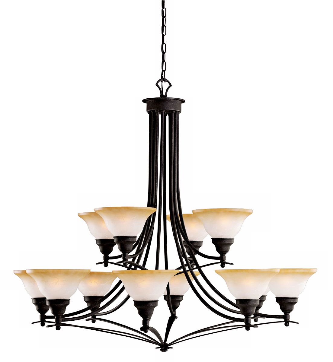 Pomeroy Collection Black 44" Wide 12-Light Large Chandelier