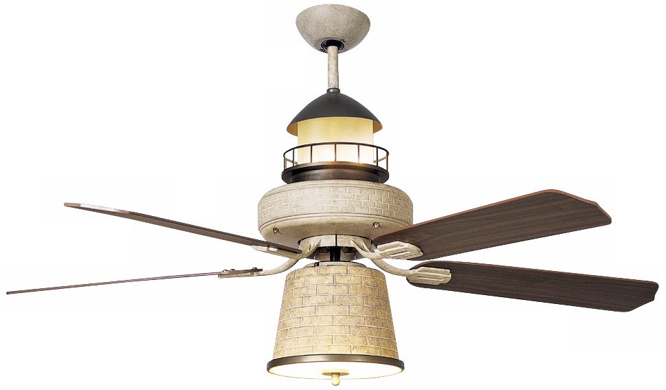 52" Vaxcel Lighthouse Noachian Stone Finish Ceiling Fan