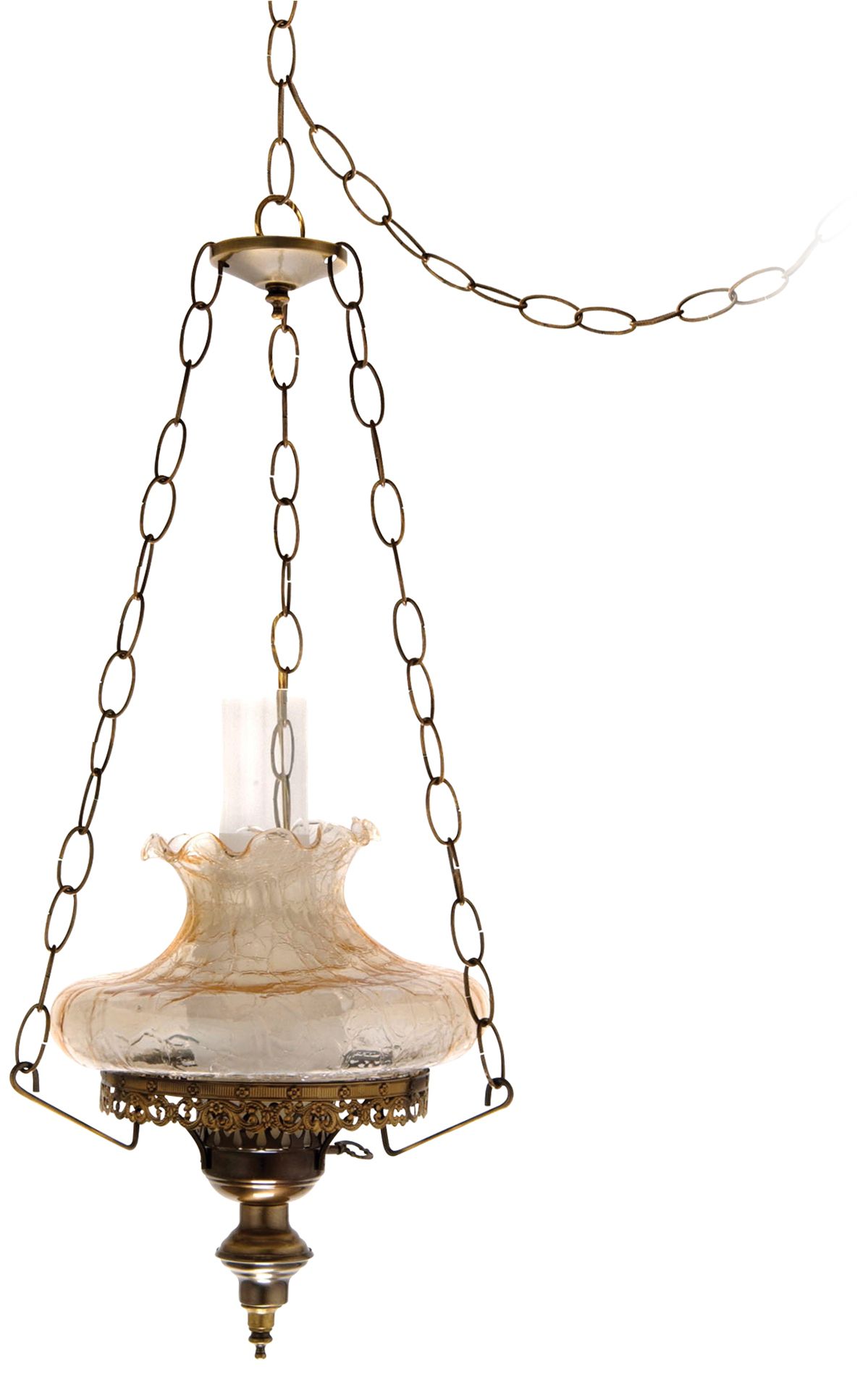 Amber Crackle Tamoshanta Plug-in Swag Chandelier