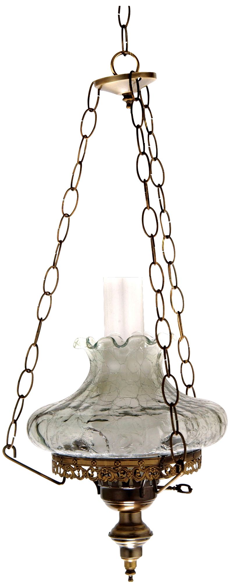 Green Crackle Tamoshanta Plug-In Swag Chandelier