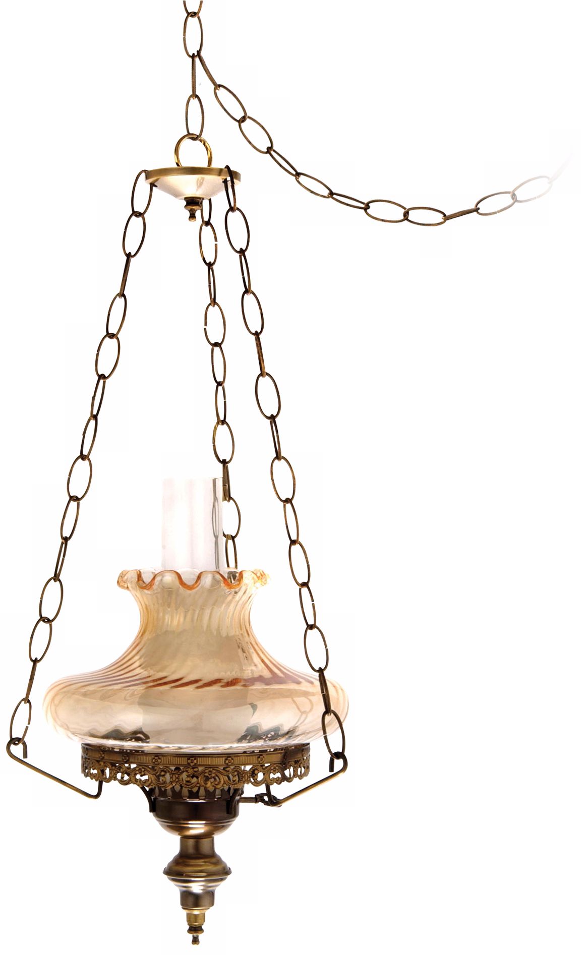 Amber Swirl Tamoshanta 13" Wide Plug-in Swag Chandelier