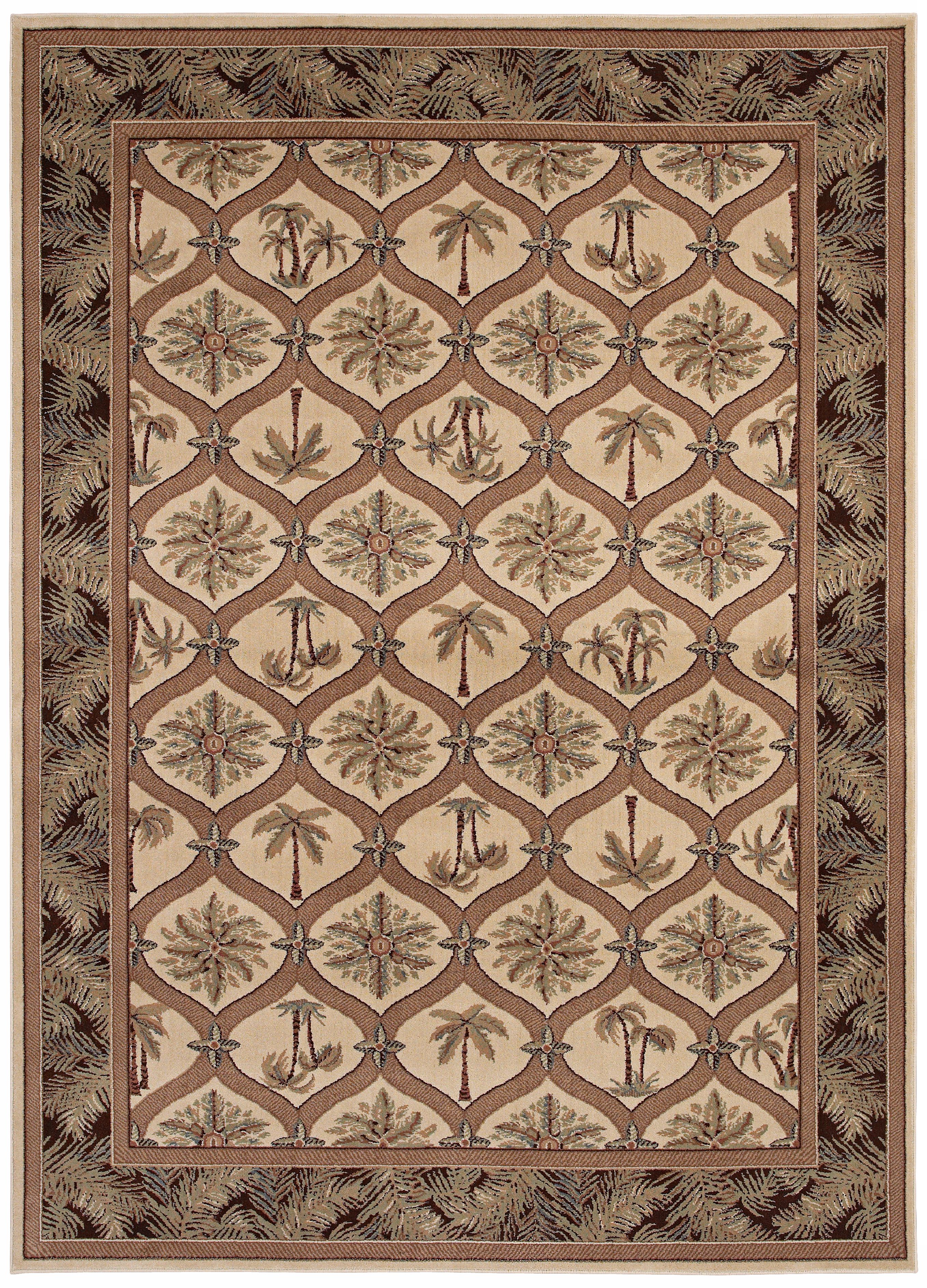 Kathy Ireland Palm Frenzy Beige Area Rug
