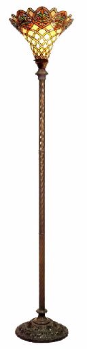 Arielle Tiffany Style Glass Torchiere Floor Lamp