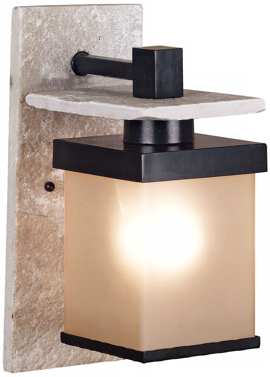 Boulder Natural Slate with Graphite 11" High Wall Light