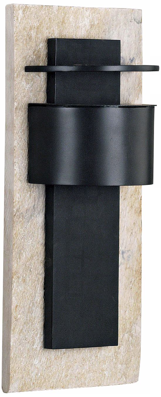 Pembrooke White Slate and Graphite15" High Wall Light