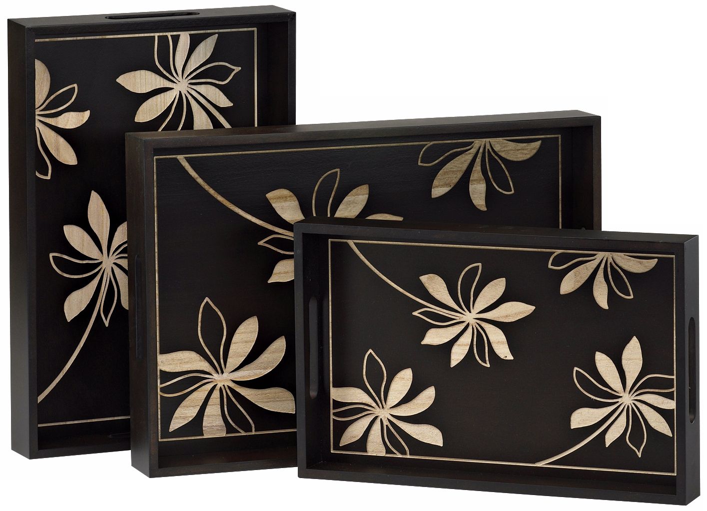 Kina Floral Trays Set of 3