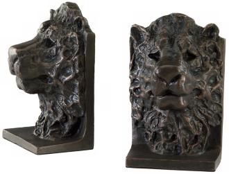 Bronze Leo Bookends J7672