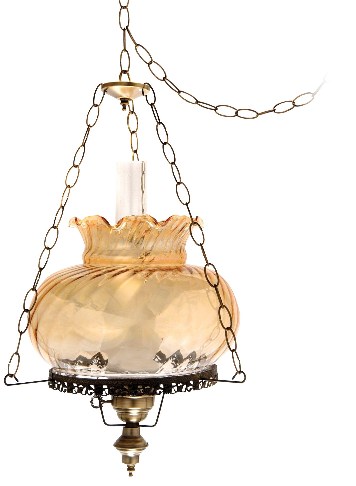 Amber Swirl Traditional Student 17" Wide Swag Chandelier