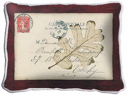 Postal Leaf Accent Pillow