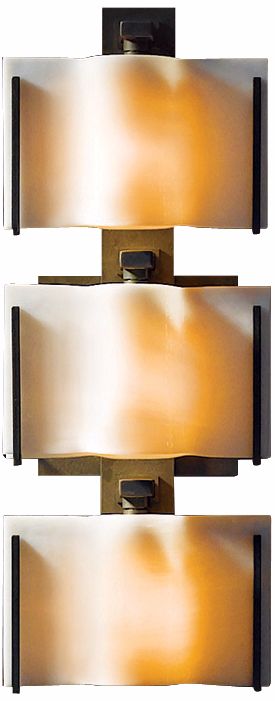 Exos Wave White Glass 16 1/4" High 2-Light Wall Sconce