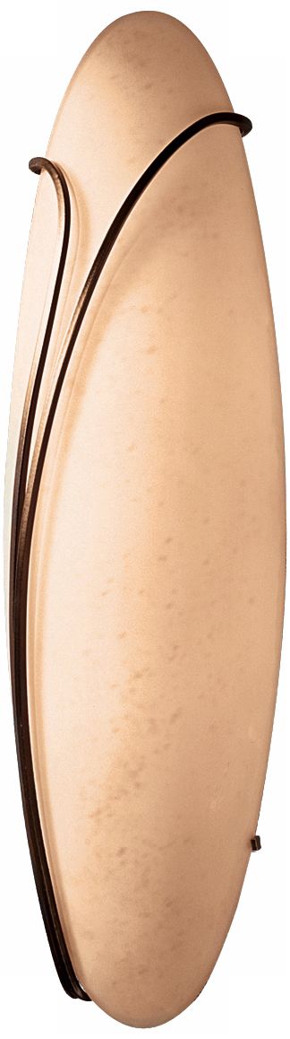 Oval Reed Left Stone Glass 20" High Wall Sconce
