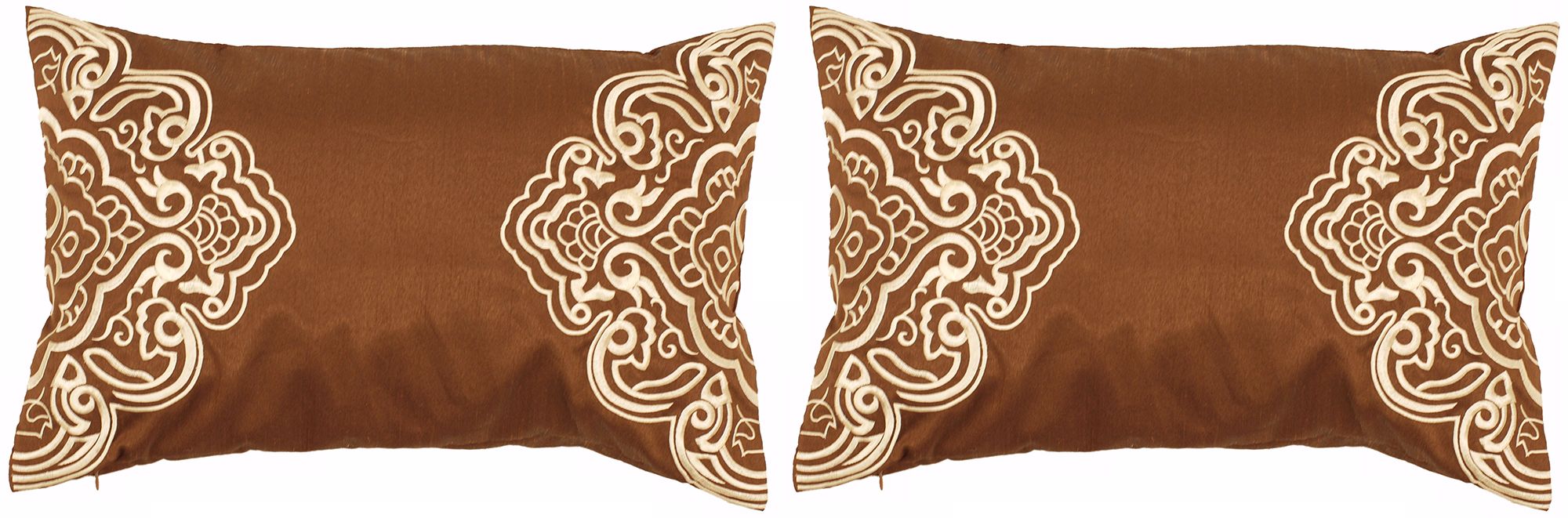 Surya Chocolate and Cream 20" Wide Set of 2 Lumbar Pillows