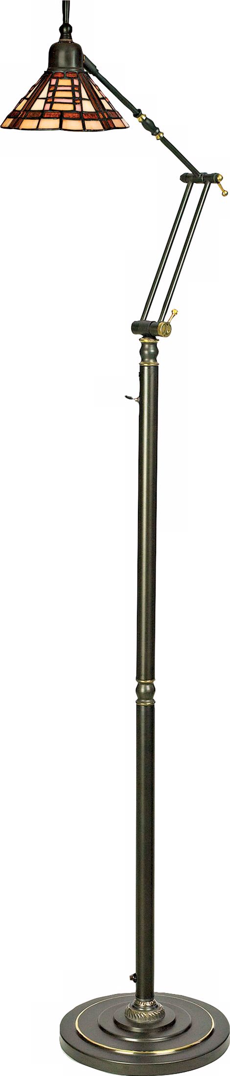 Ansel Tiffany Style Glass Downbridge Floor Lamp