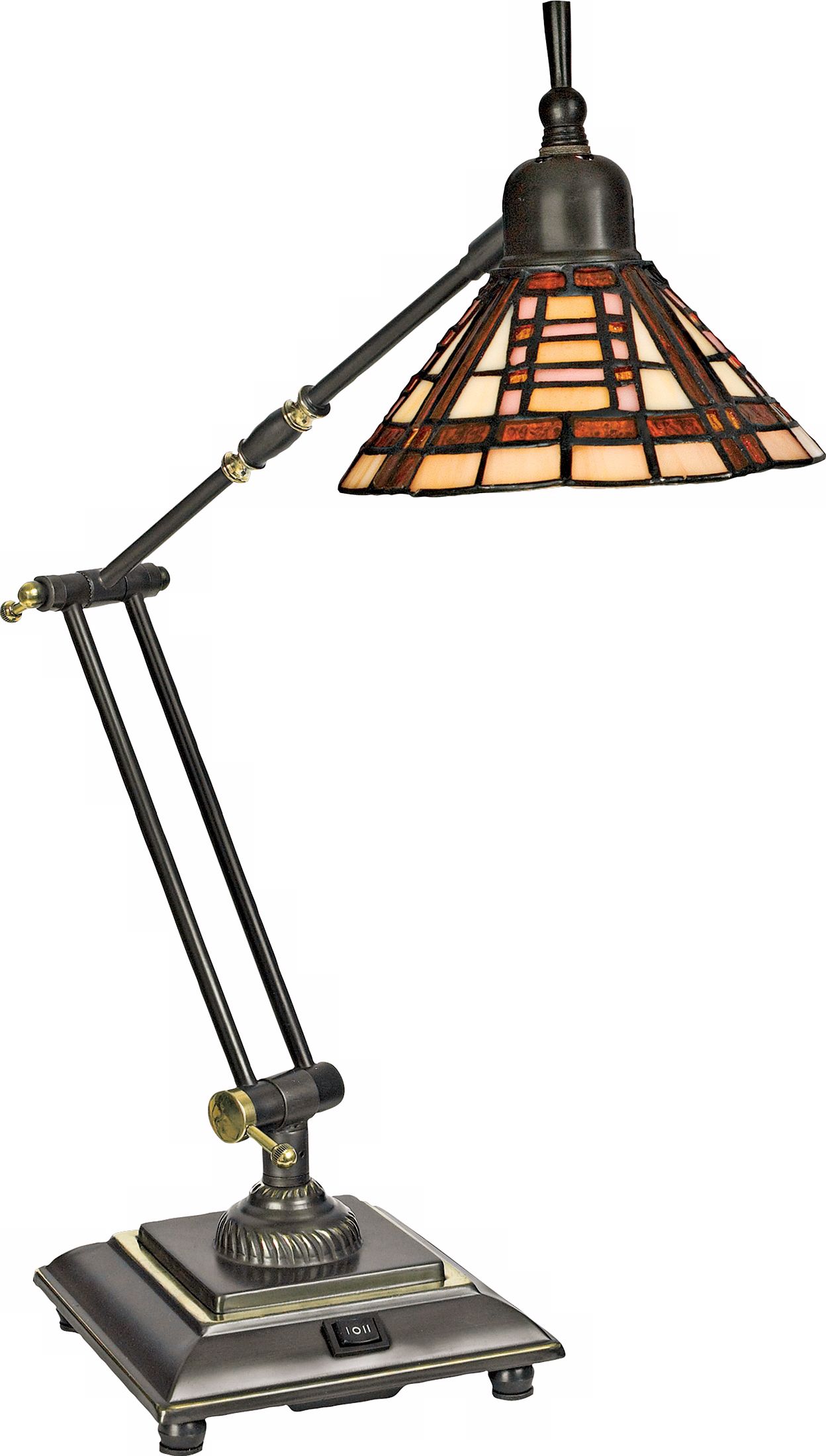 Ansel Tiffany Style Glass Downbridge Desk Lamp