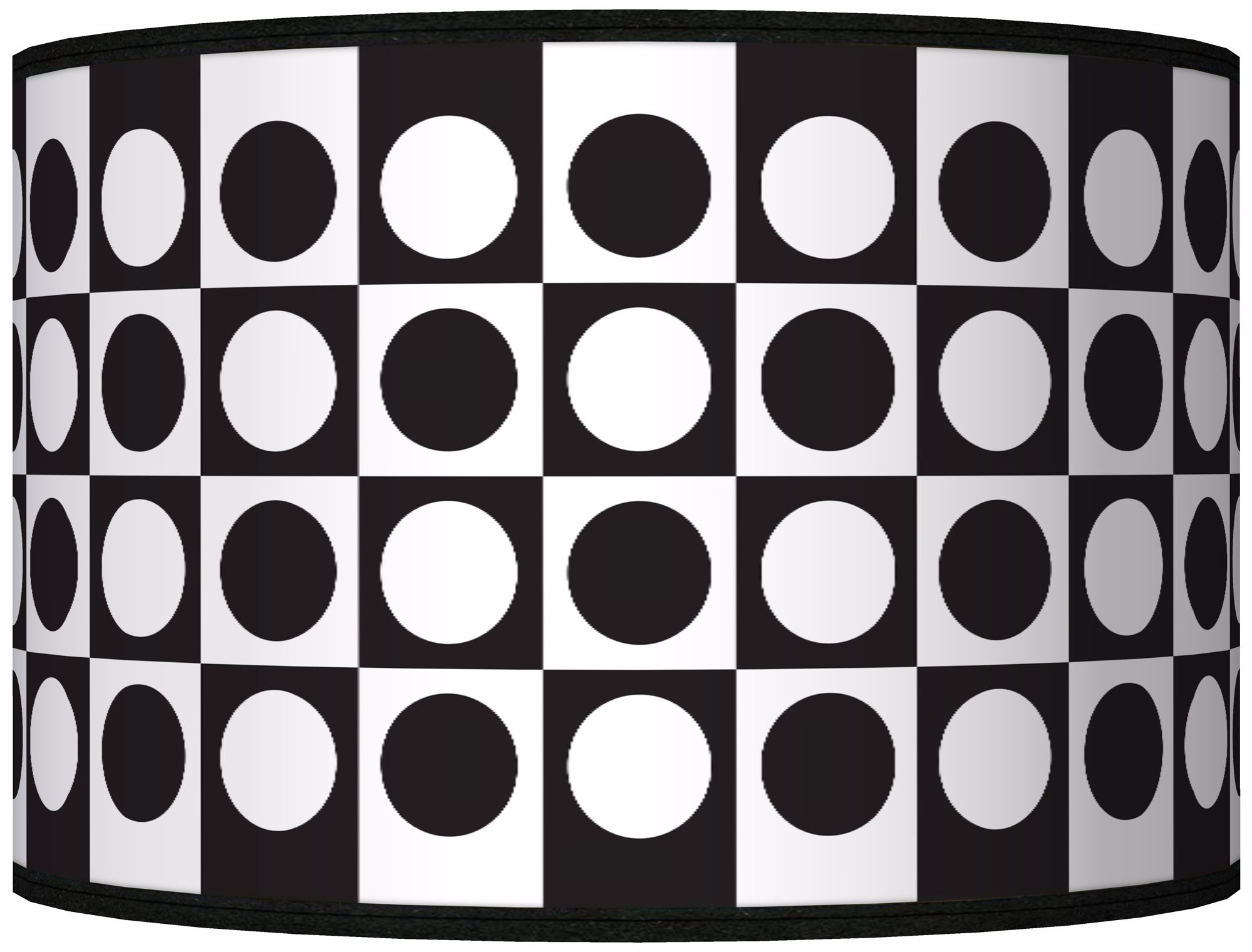 Black/White Dotted Square Giclee Shade 12x12x8.5 (Spider)