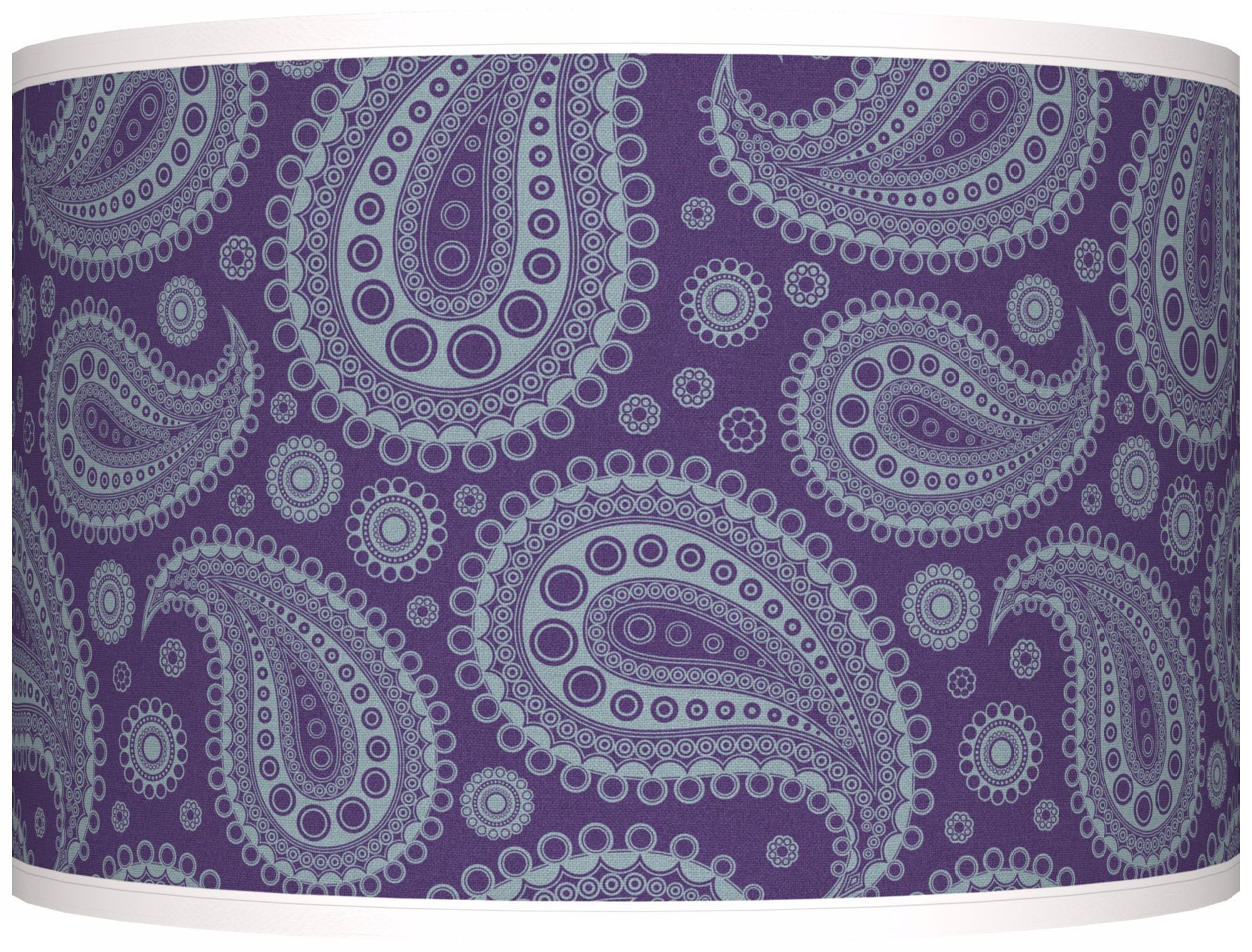 Purple Paisley Linen Giclee Shade 12x12x8.5 (Spider)