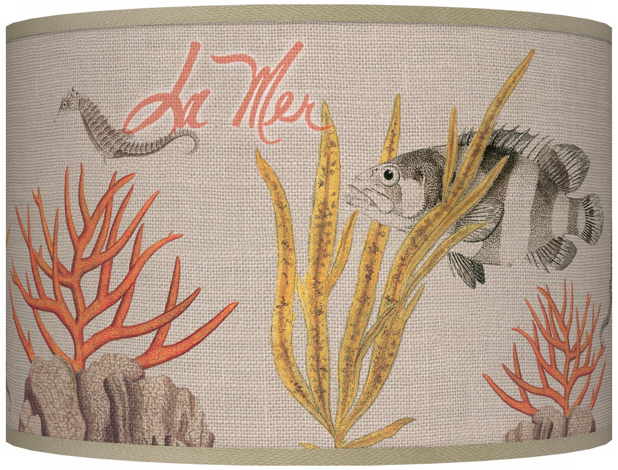 La Mer Coral Giclee Shade 12x12x8.5 (Spider)
