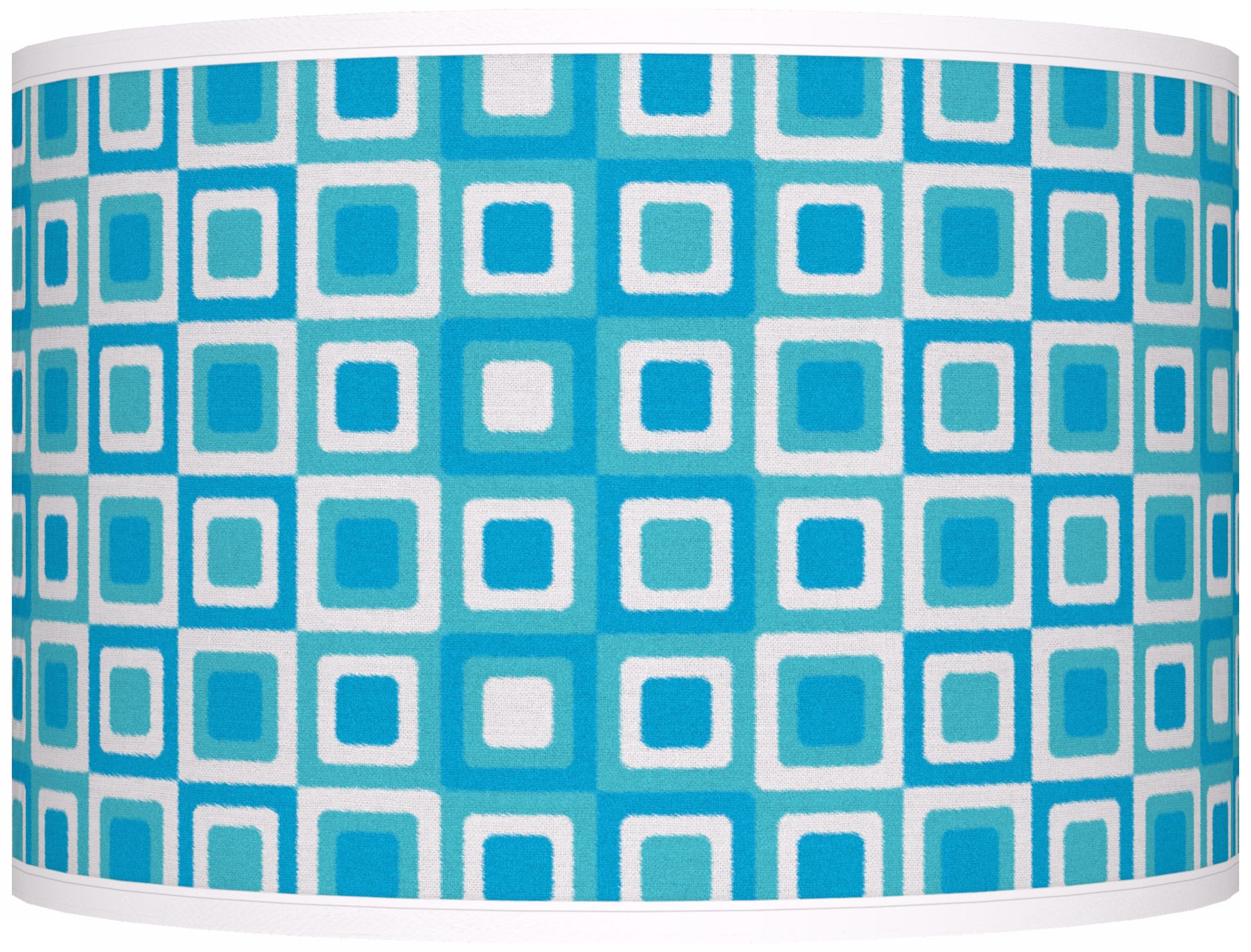 Blue Boxes Linen Giclee Shade 12x12x8.5 (Spider)