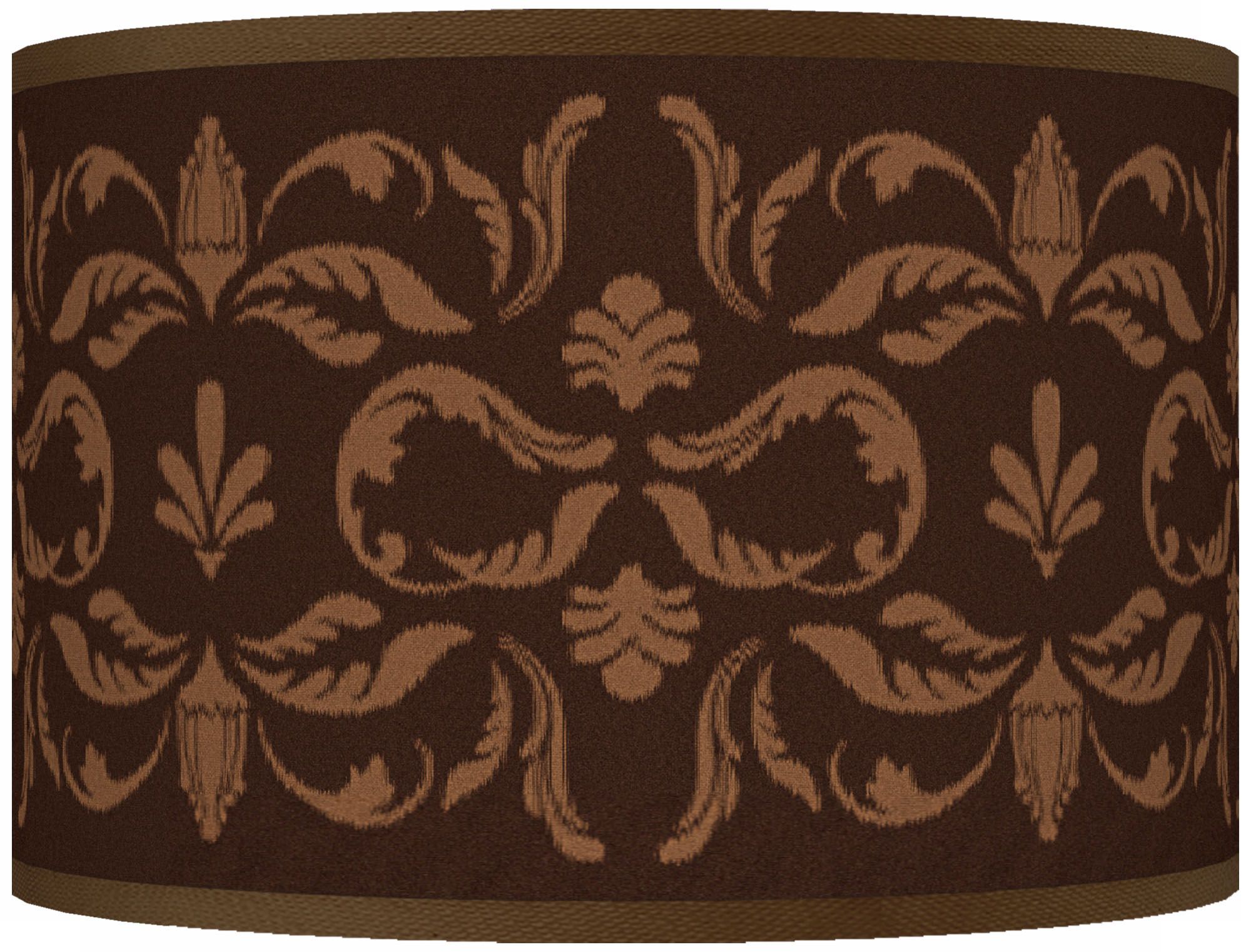 Mocha Flourish Linen Giclee Shade 12x12x8.5 (Spider)