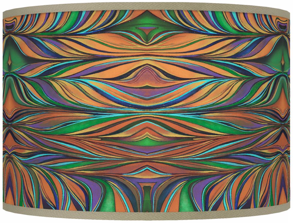 Exotic Peacock Giclee Shade 12x12x8.5 (Spider)