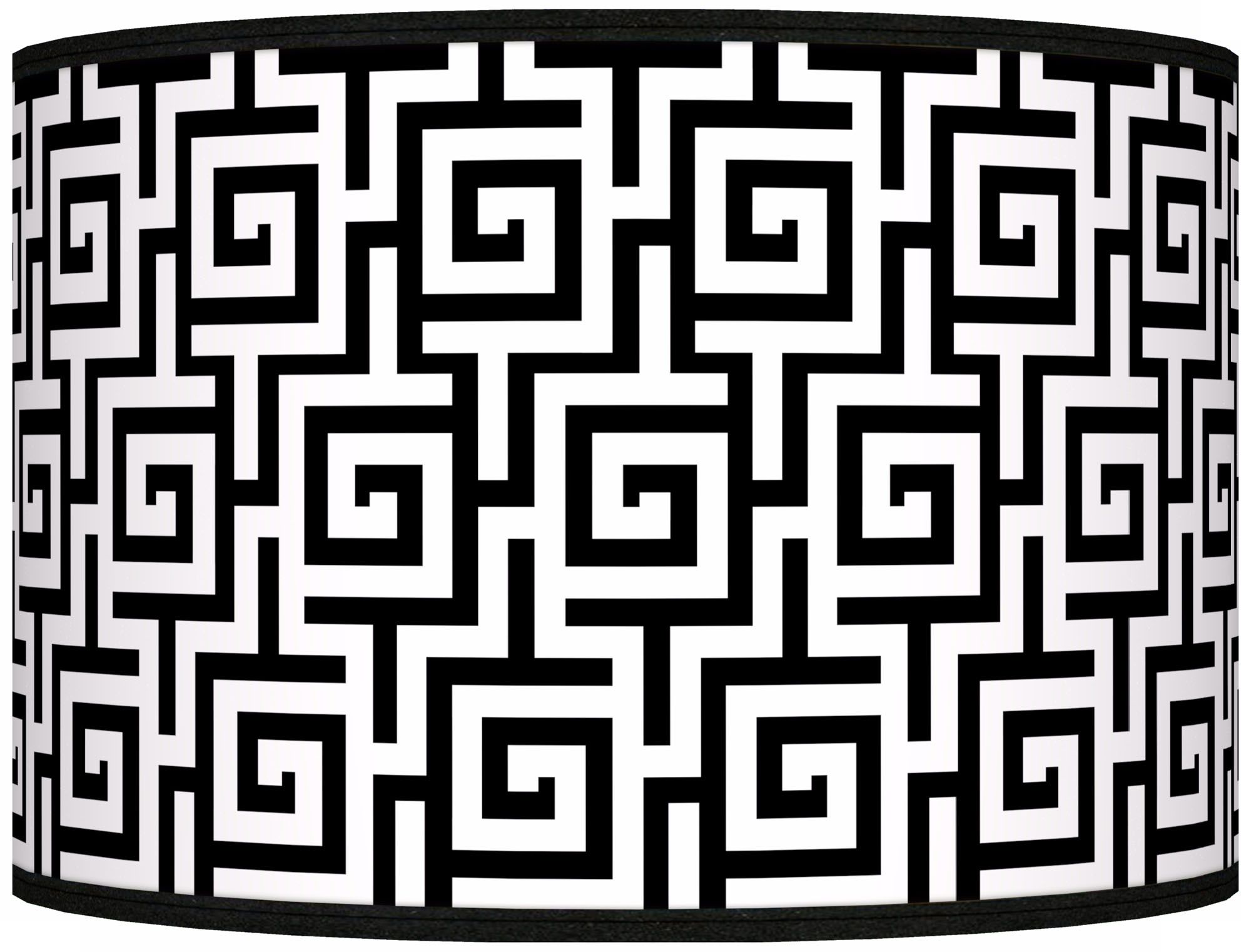 Greek Key Giclee Shade 12x12x8.5 (Spider)