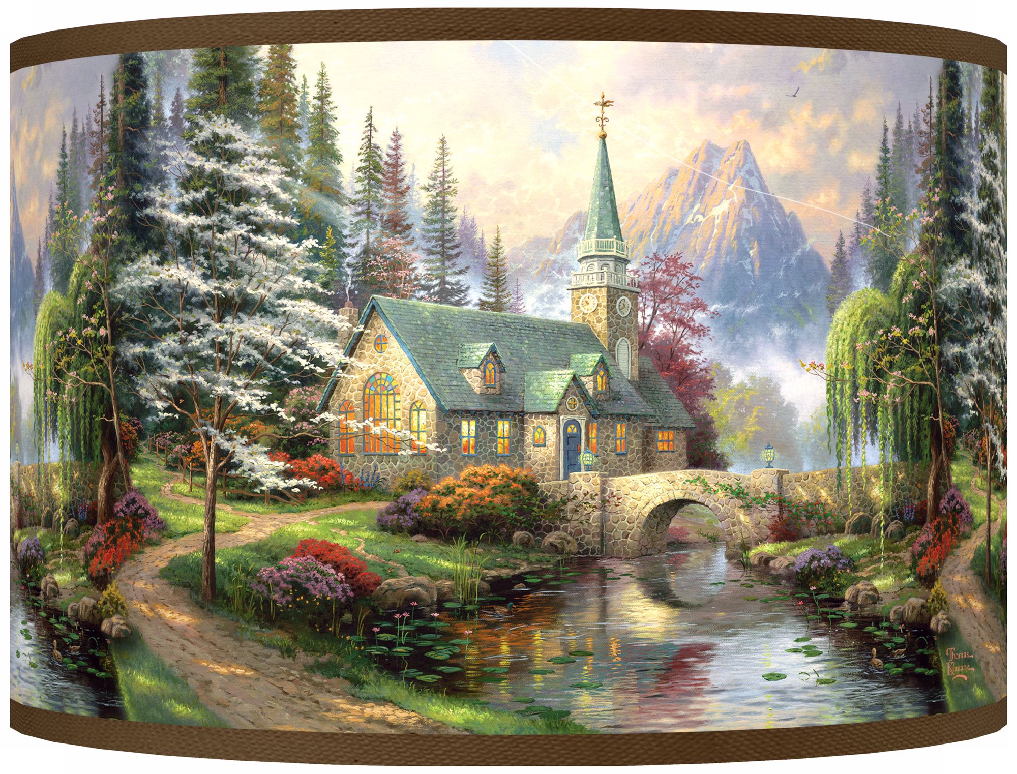 Thomas Kinkade Dogwood Chapel Shade 12x12x8.5