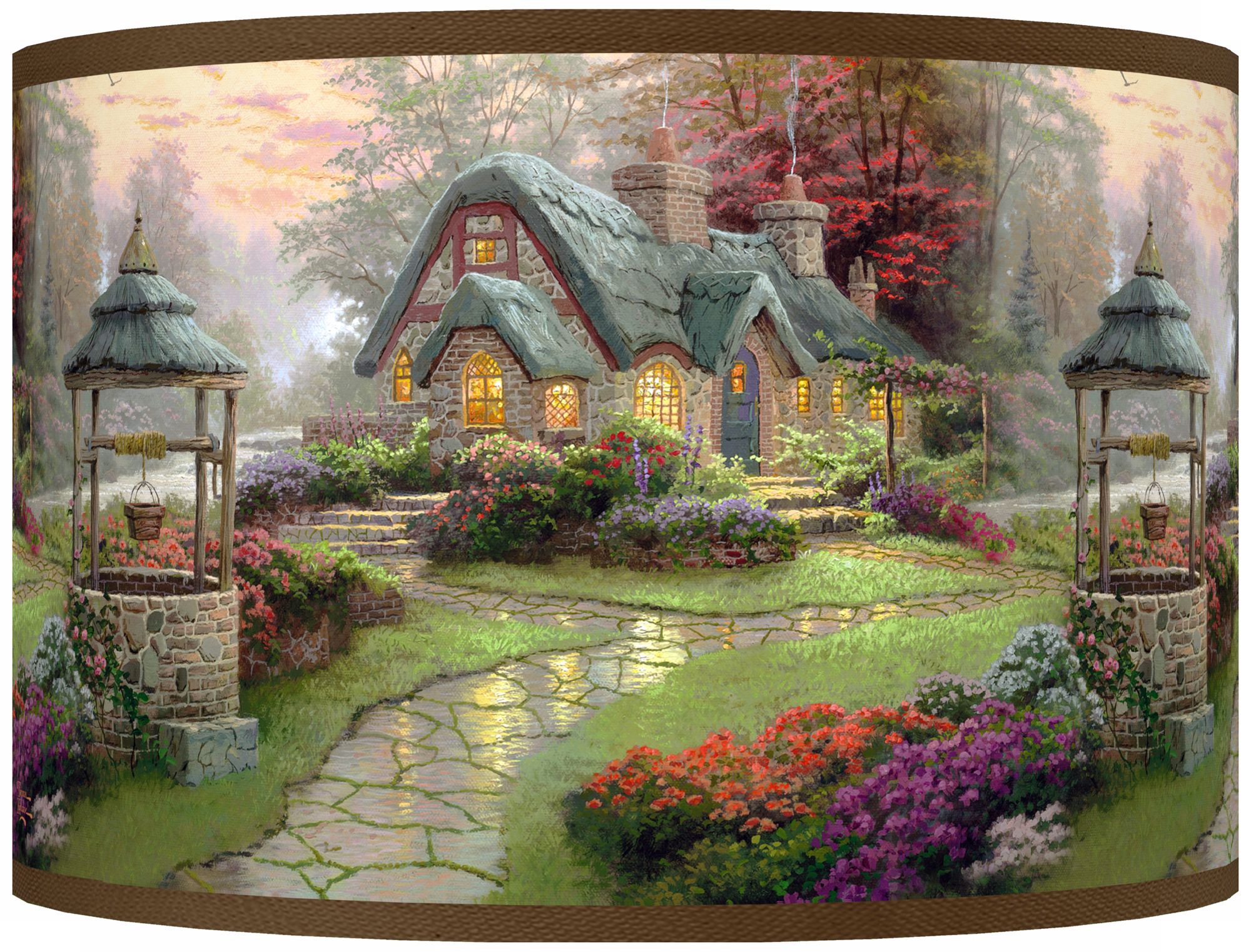 Thomas Kinkade Make a Wish Cottage Shade 12x12x8.5