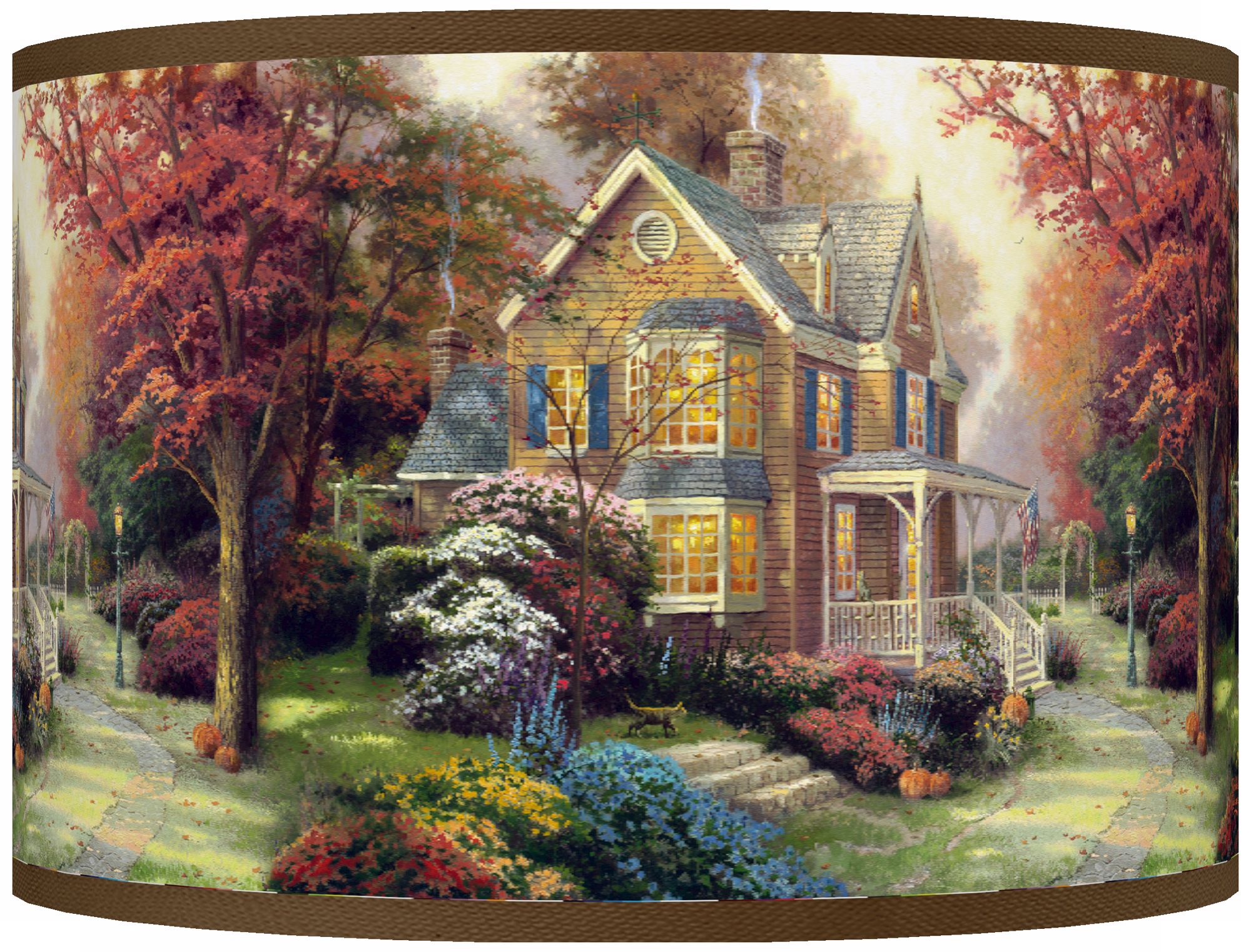 Thomas Kinkade Victorian Autumn Shade 12x12x8.5
