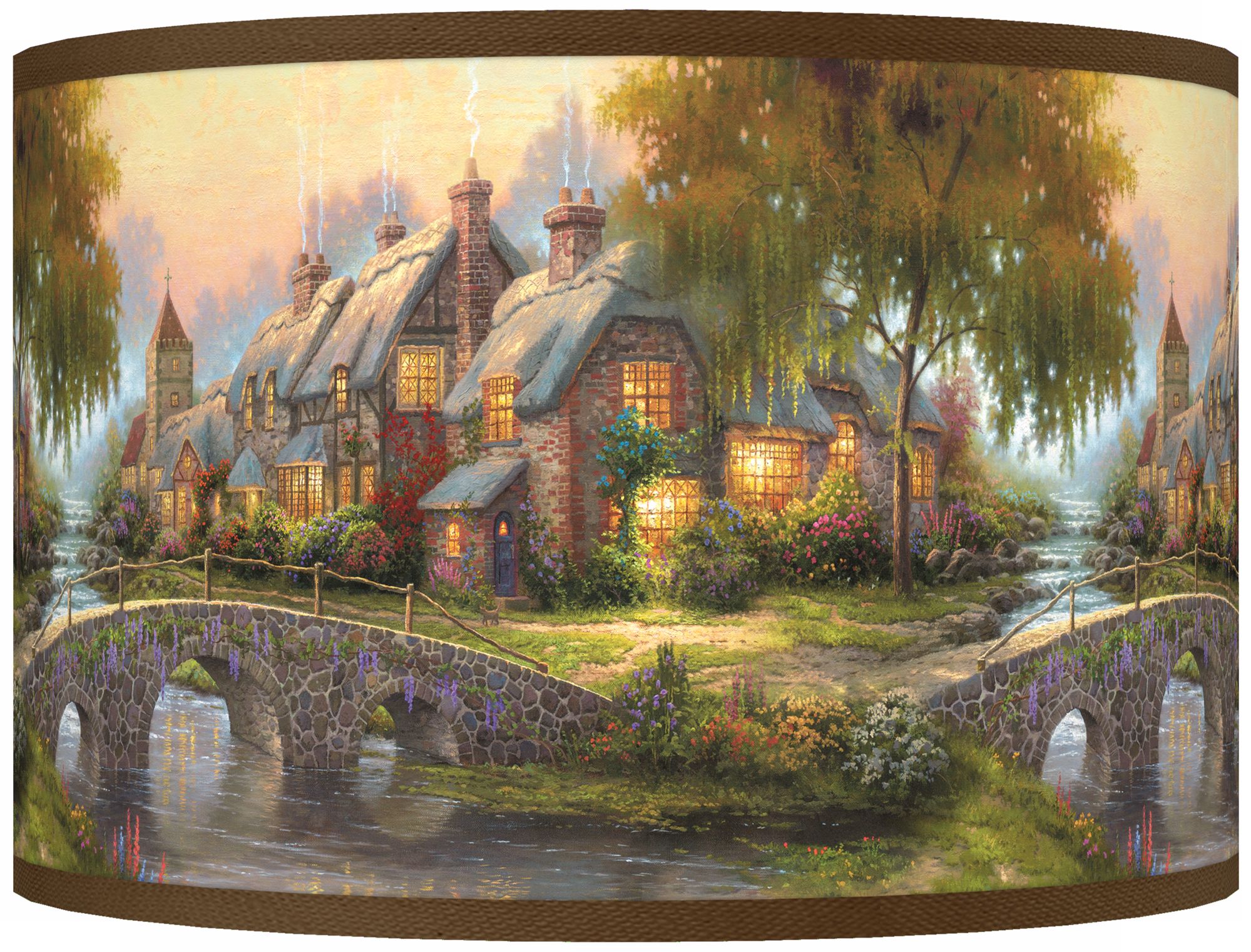 Thomas Kinkade Cobblestone Bridge Shade 12x12x8.5
