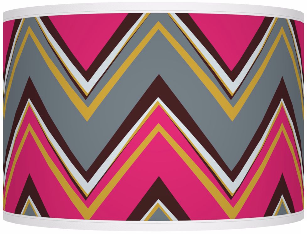 Stacy Garcia Chevron Pride Pink Giclee Shade 12x12x8.5 (Spider)