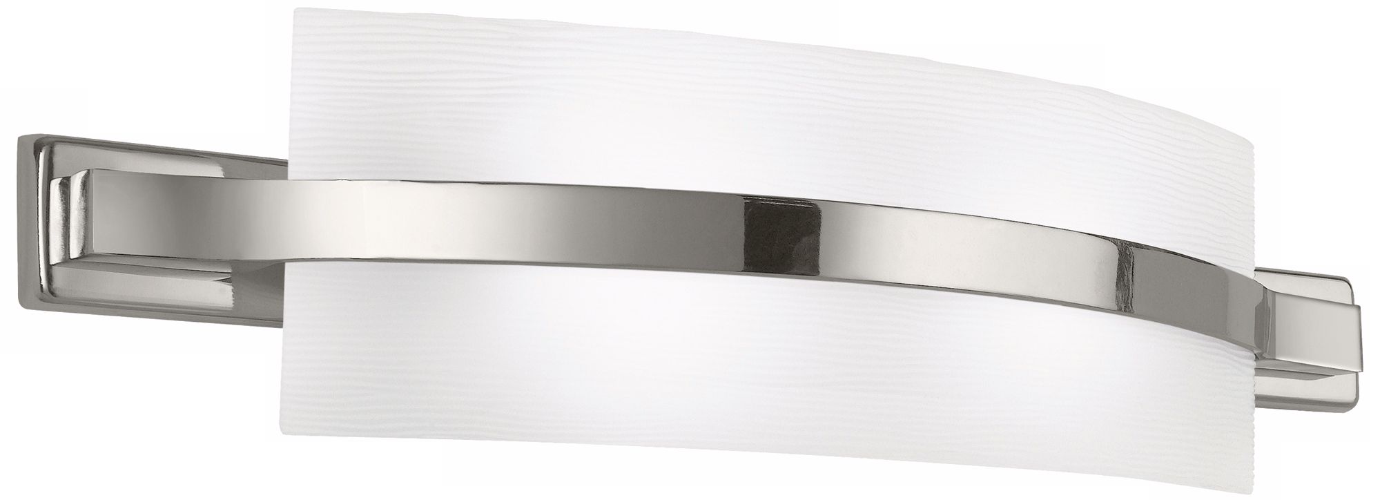 Polished Nickel Etched Textured Glass ADA 2-Light Bath Bar