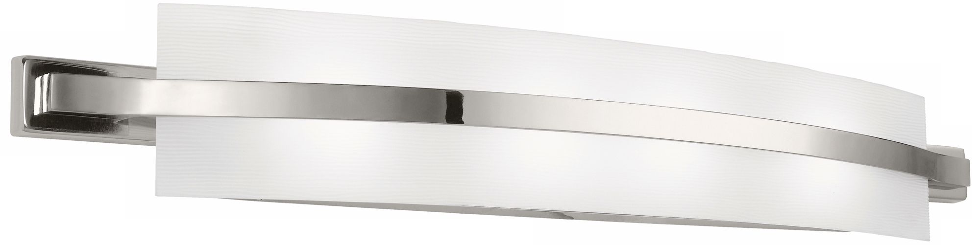 Polished Nickel Etched Textured Glass ADA 4-Light Bath Bar