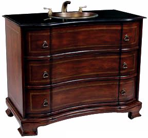 Mahogany Finish Serpentine Front Sink Vanity
