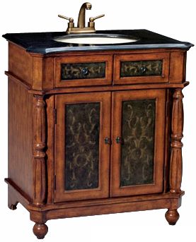 Pecan Finish Fruitwood Sink Vanity