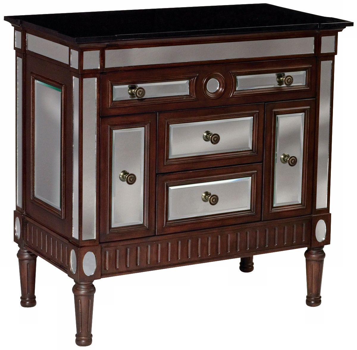 Espresso Finish Mirrored Cabinet