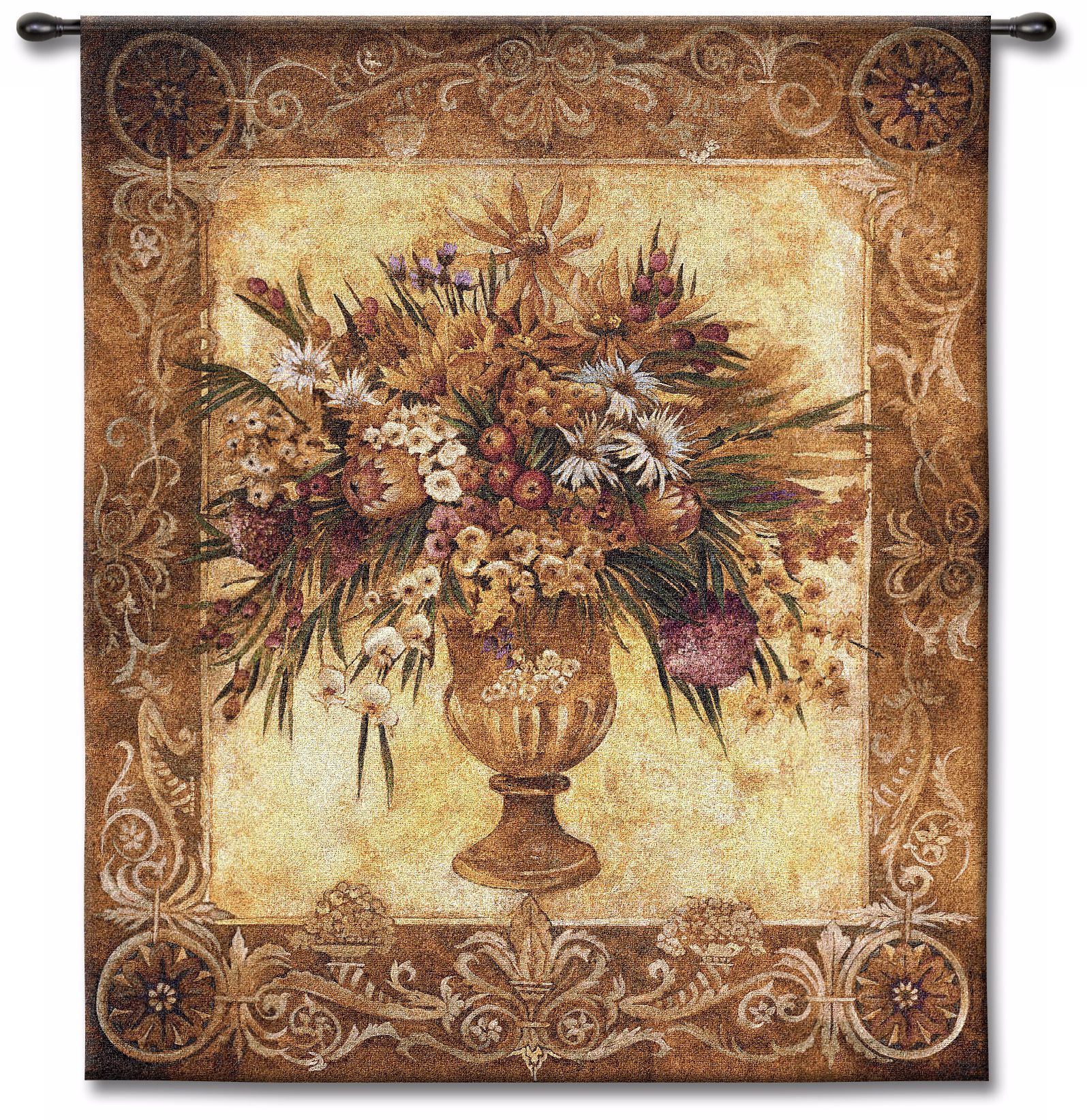 Bouquet Urn 53" High Wall Tapestry