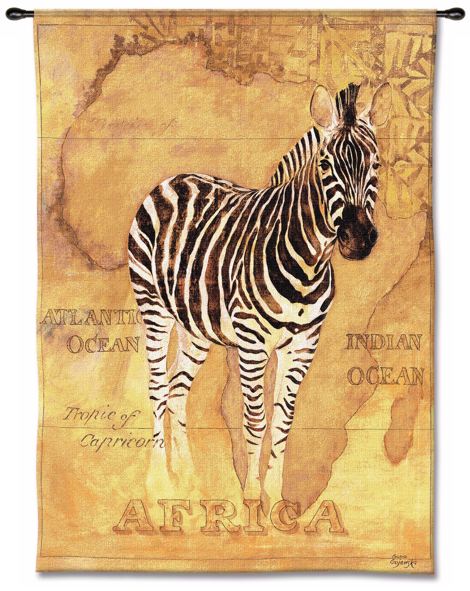 Zebra Safari 53" High Wall Tapestry