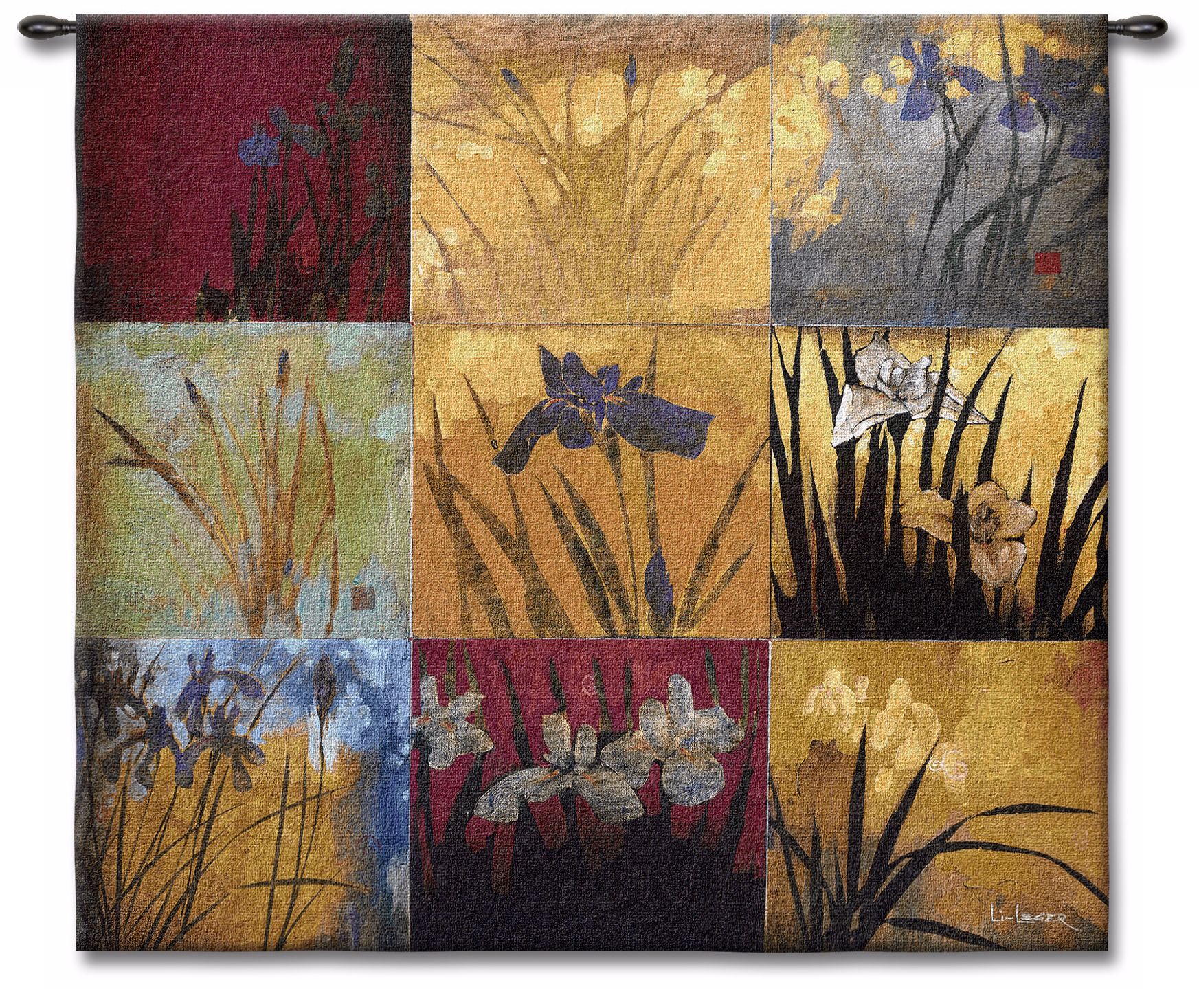 Patchwork Iris 53" Square Wall Tapestry
