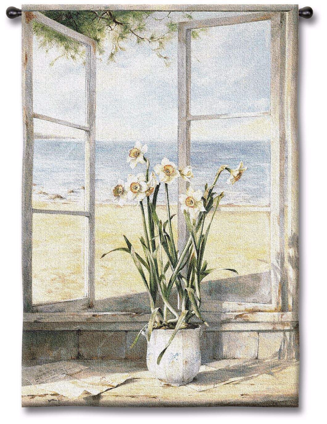 Sea Breeze Narcissus 53" High Wall Tapestry