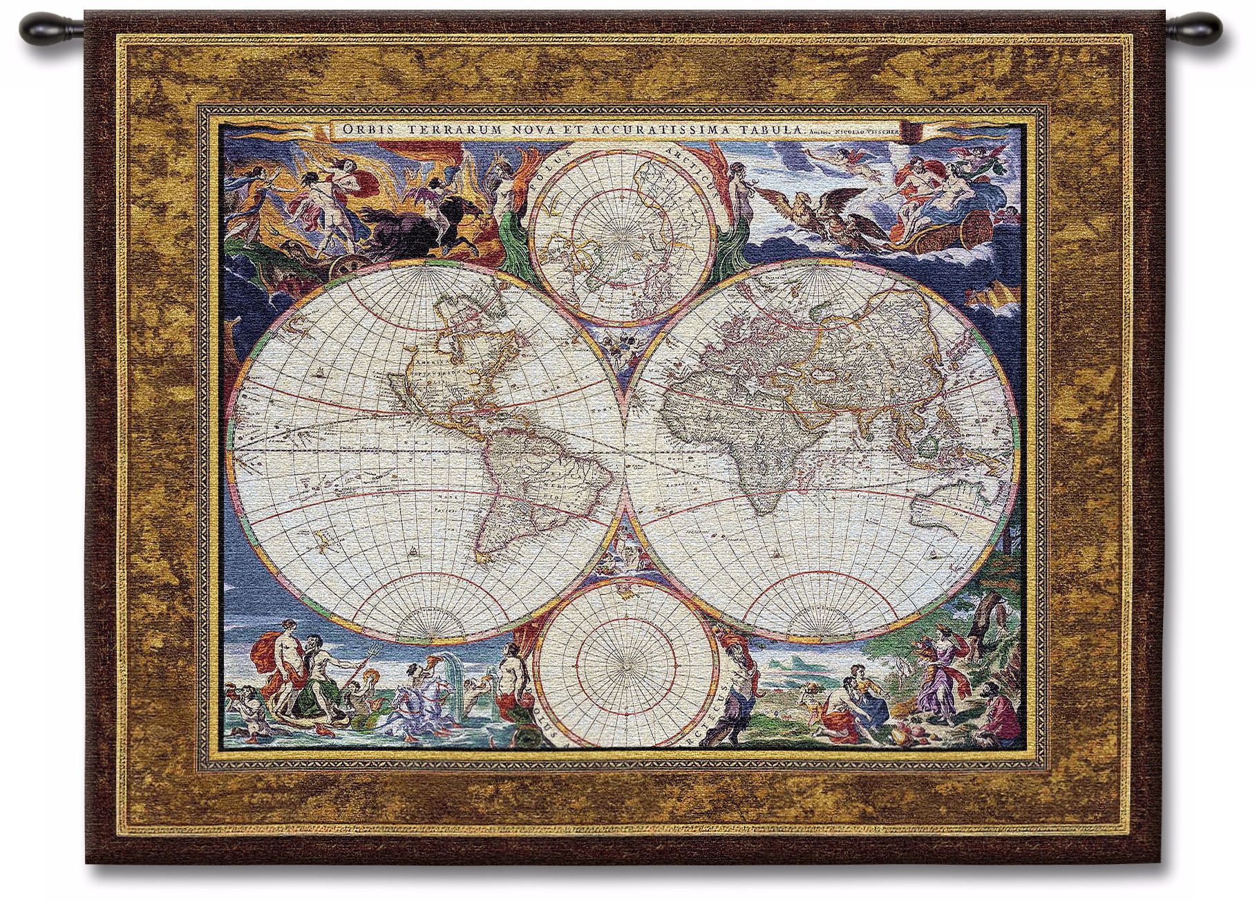 Voyagers Map 52" Wide Wall Tapestry