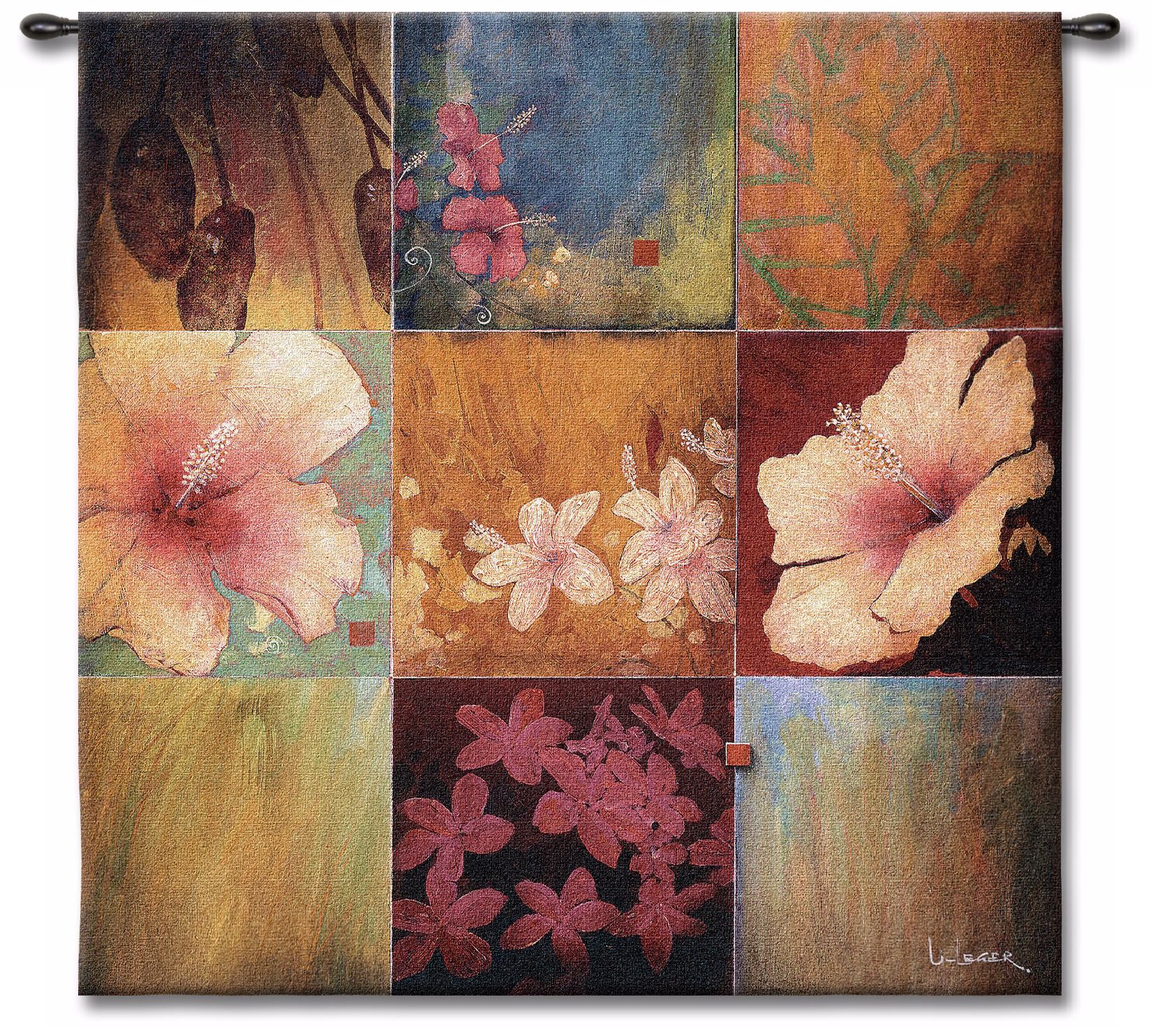 Tropical Nine Patch 53" Square Wall Hanging Tapestry