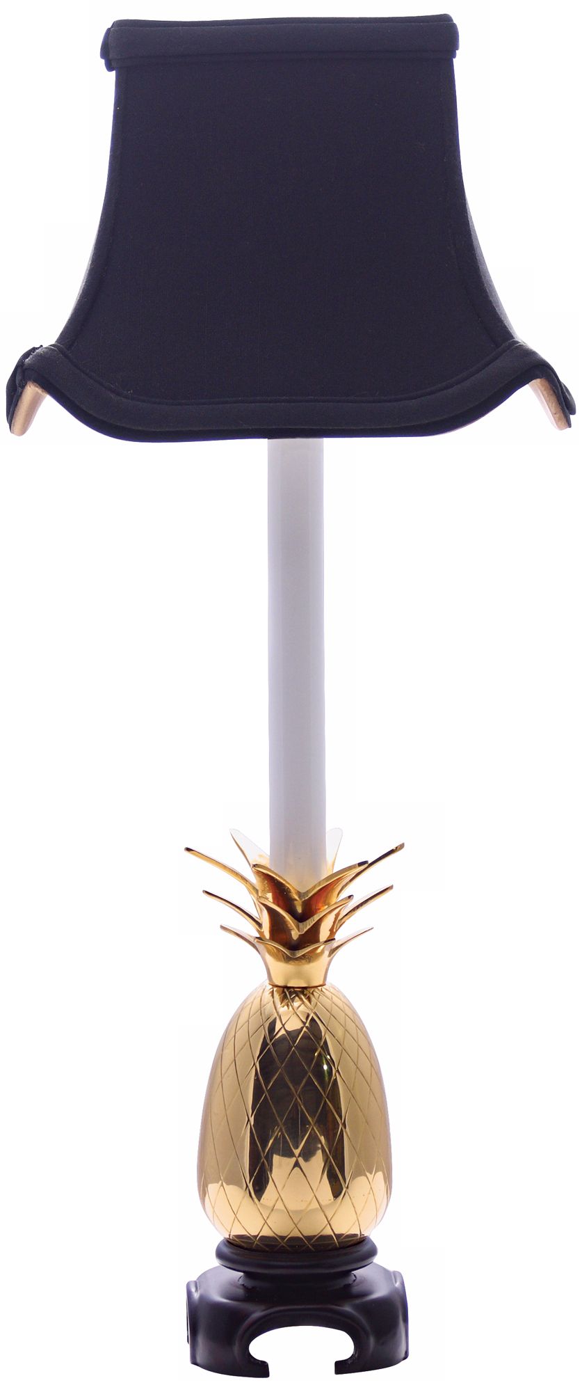 Tropical Brass Black Shade Pineapple Accent Lamp