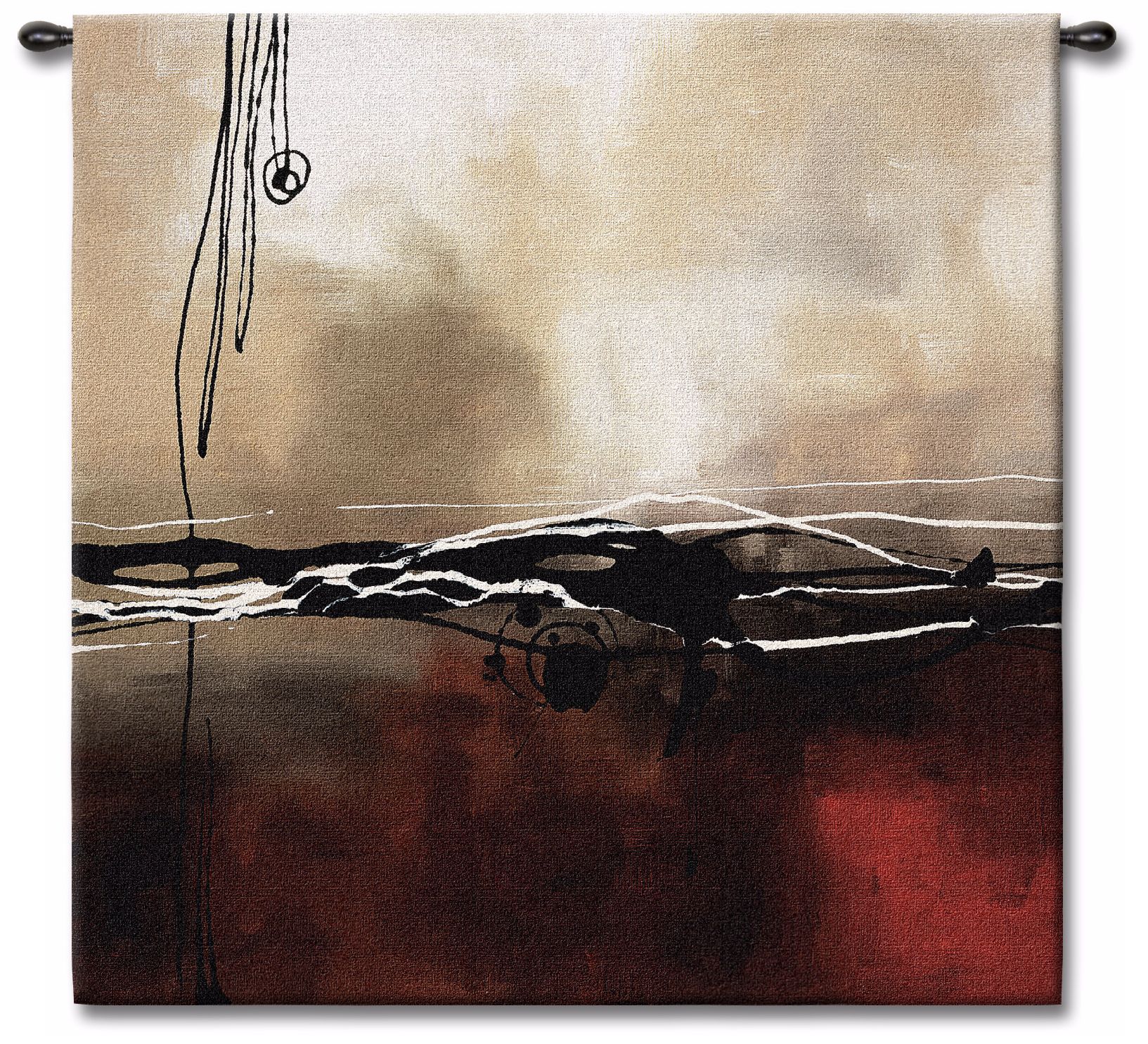 Dreams in Claret and Black Small I 35" Square Wall Tapestry