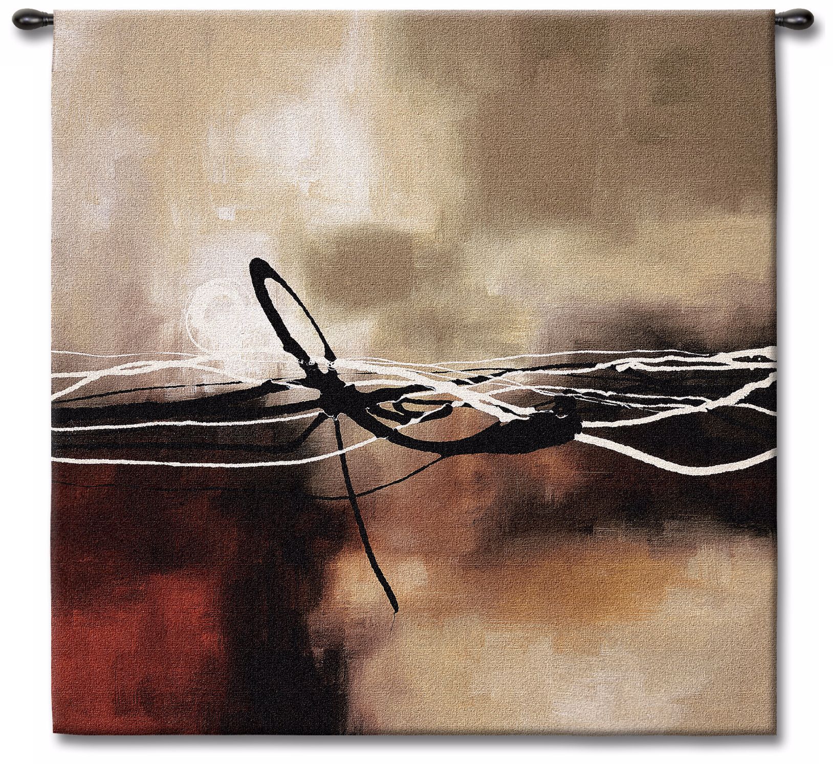 Dreams in Claret and Black Small II 35" Square Wall Tapestry
