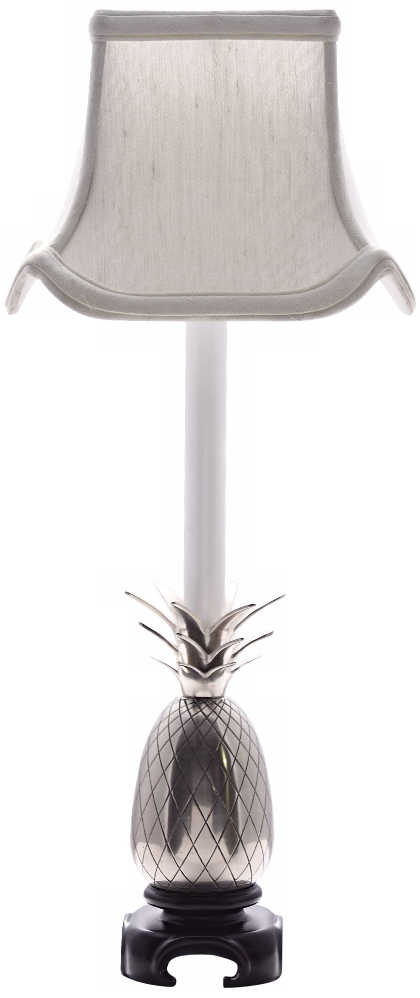 Pewter Pineapple White Shade Table Lamp