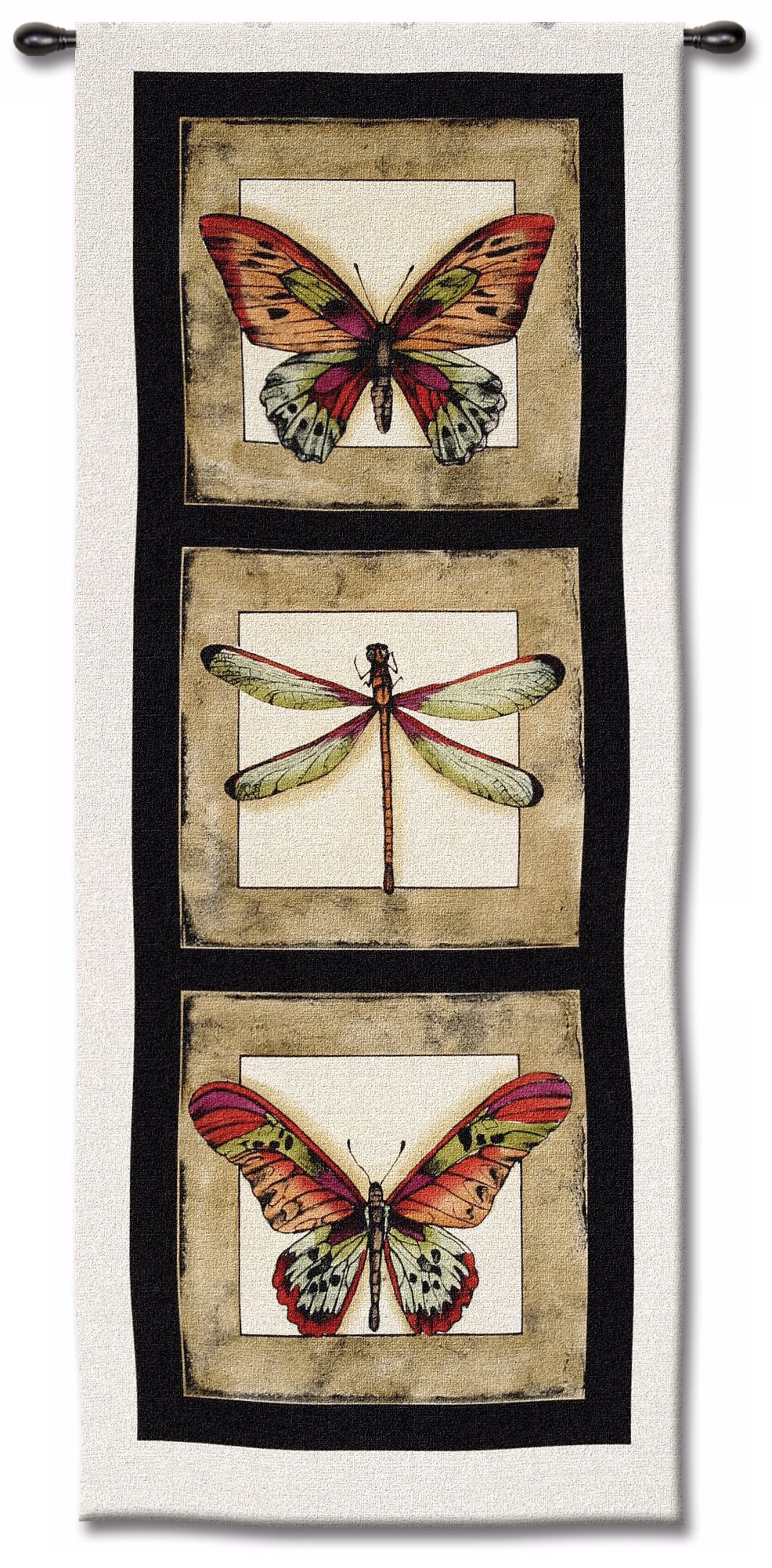 Butterfly and Dragonfly 49" High Wall Tapestry
