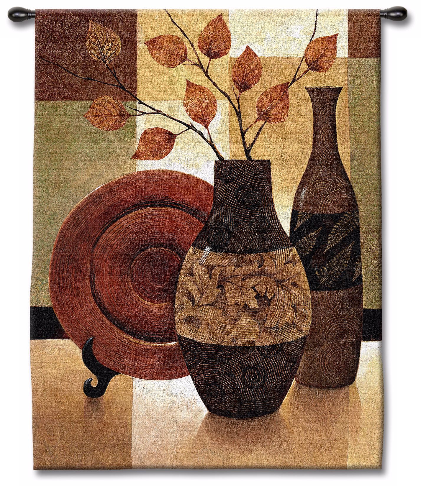 Vessels and Patchwork 53" High Wall Tapestry