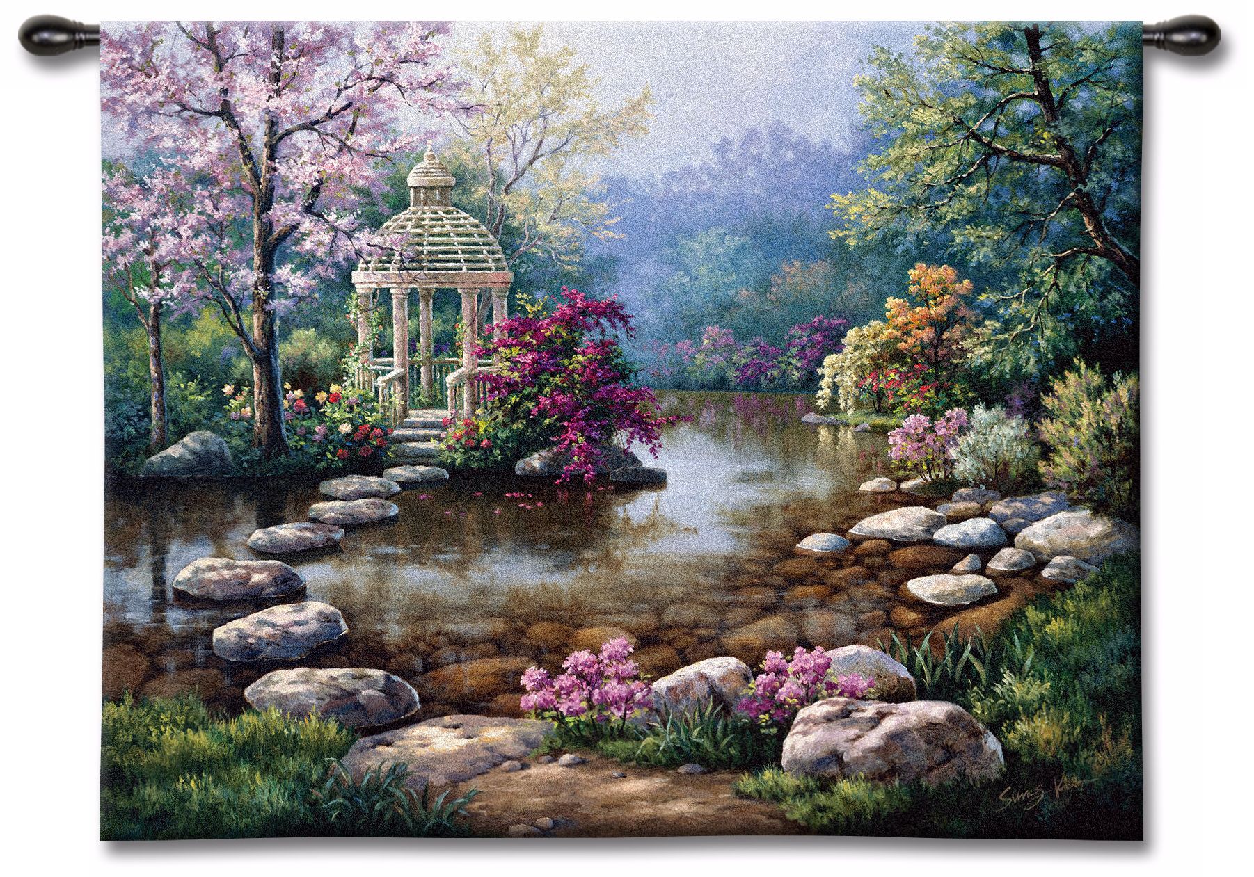 Garden Gazeebo 53" Wide Wall Tapestry