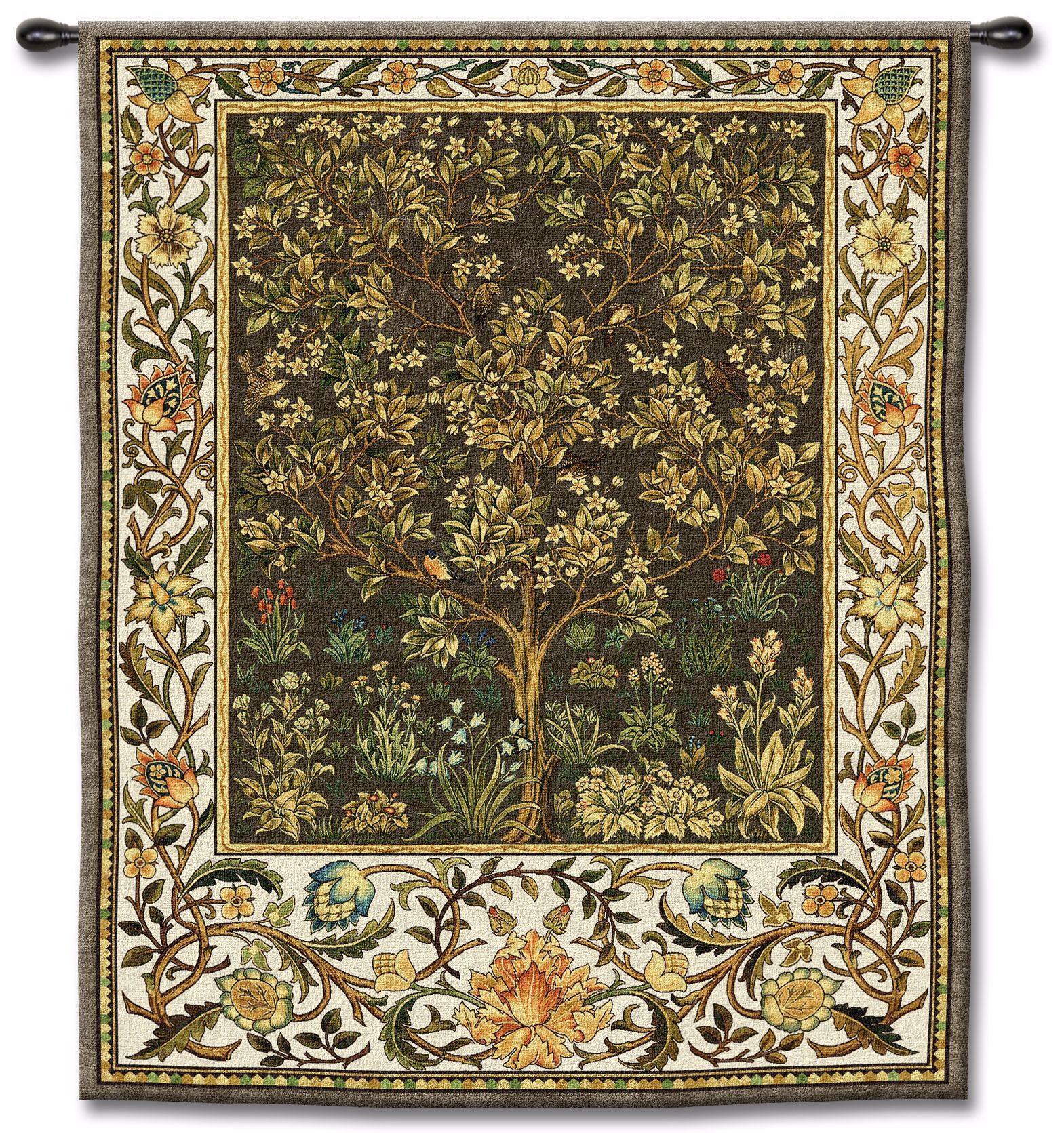 Tree of Life Umber Small 53" High Wall Tapestry