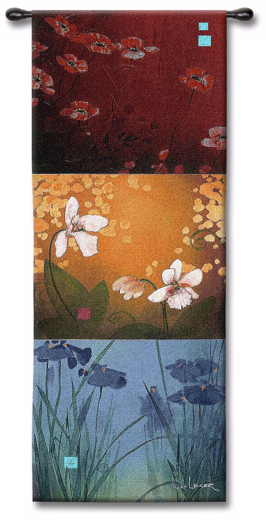 Florals in Three I 53" High Wall Art